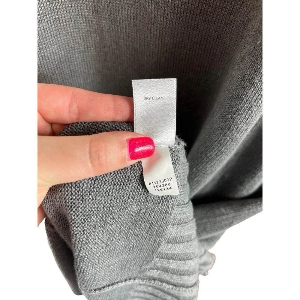 J. Jill Linen Blend Midi Dress Gray XS Petite Lagenlook Oversized Short Sleeve - Picture 10 of 10